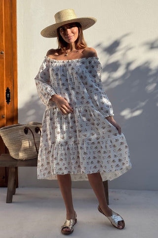 Abby pellavamekko, pink flowers