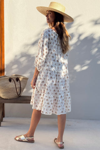 Abby pellavamekko, pink flowers