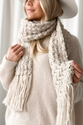 Akira neulehuivi, oatmeal beige