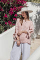 Alberobello linen shirt, sorbet pink