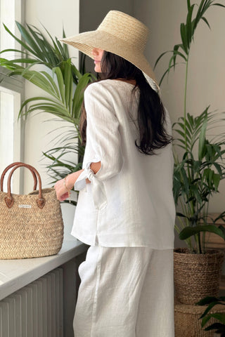 Alberobello pellavapaita, valkoinen