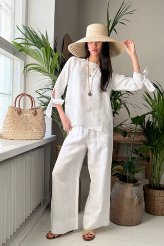 Alberobello pellavapaita, valkoinen