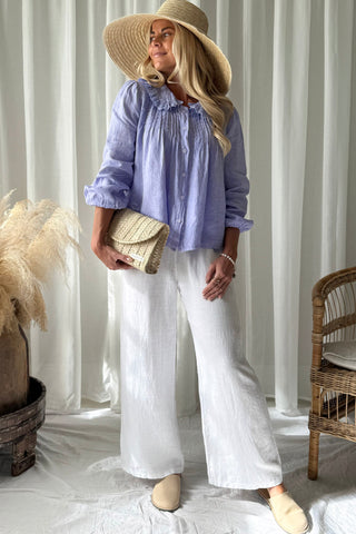 Alivia linen blouse, lavender