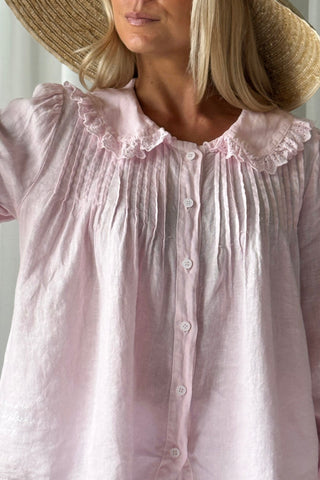 Alivia linen blouse, cool pink