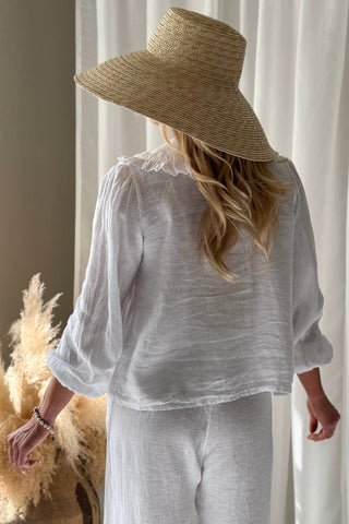 Alivia linen blouse, white