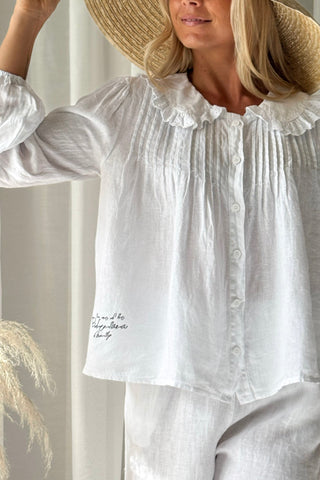 Alivia linen blouse, white