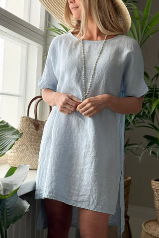 Amilia linen tunic, light blue