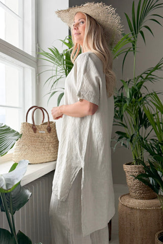 Amilia linen tunic, sand