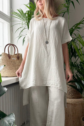 Amilia linen tunic, sand