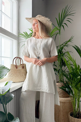 Amilia linen tunic, sand