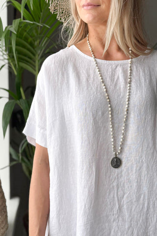 Amilia linen tunic, white