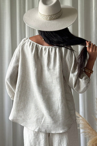 Analise pellavapaita, beige check