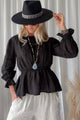 Anella linen blouse, black