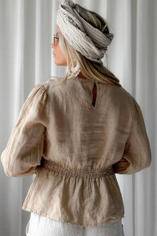 Anella linen blouse, safari
