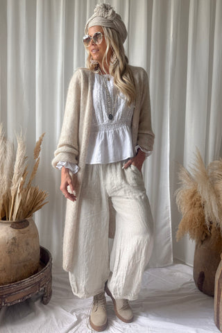 Anella linen blouse, white