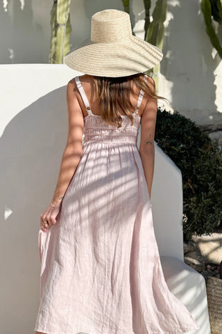 Angelina pellavamekko, vaaleanpunainen