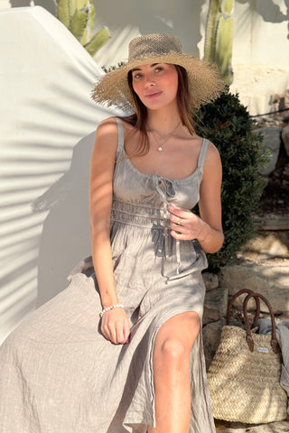 Angelina pellavamekko, taupe