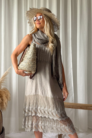 Annabel pellavamekko, taupe