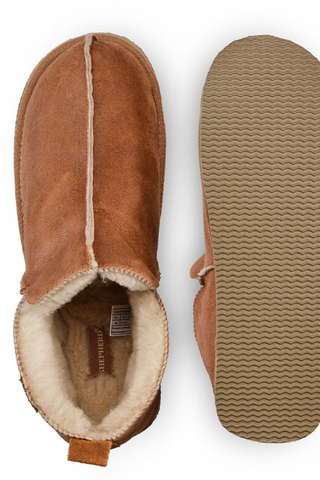 Annie slippers, antique cognac