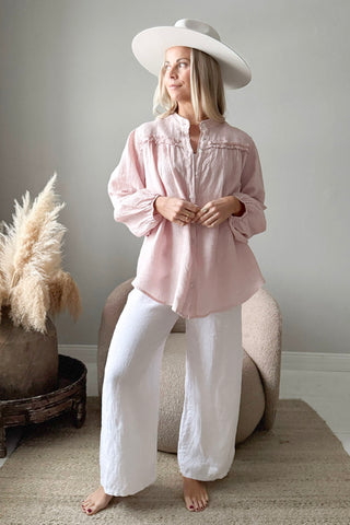 Antonia linen blouse, light pink