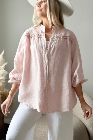 Antonia linen blouse, light pink