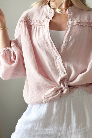 Antonia linen blouse, light pink