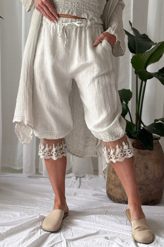 Arabella linen capris, sand