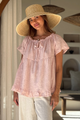 Aria linen blouse, light pink