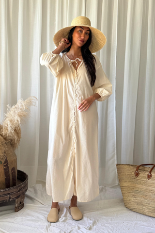 Aurora cotton dress, sand