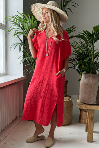 Ayumi pellavamekko, poppy red