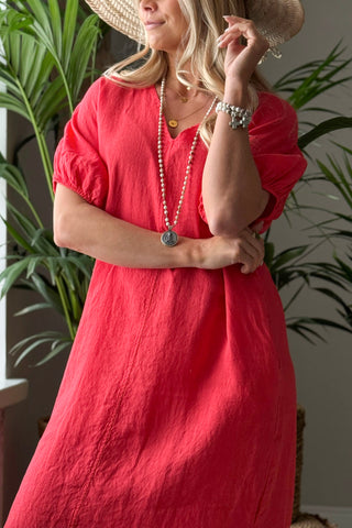 Ayumi pellavamekko, poppy red
