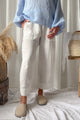 Baggy linen trousers, white