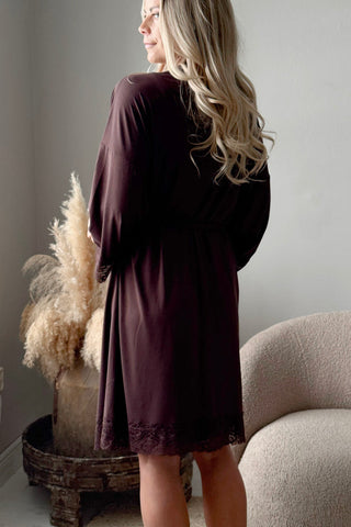 Bamboo Lace kimono, coffee