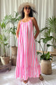 Beach candy cotton dress, pink-lilac stripe