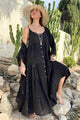Benissa linen dress, black 