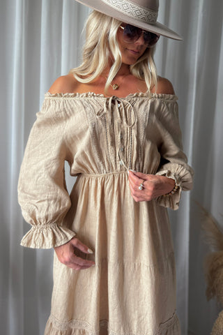 Beth ellen linen dress, safari