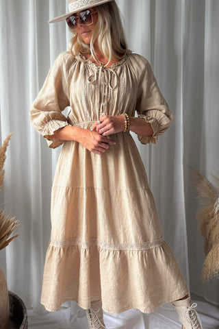 Beth ellen linen dress, safari