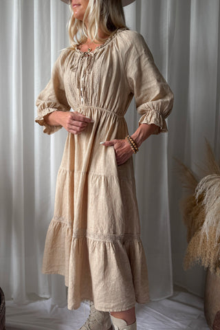 Beth ellen linen dress, safari