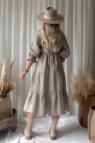 Beth Ellen pellavamekko, taupe
