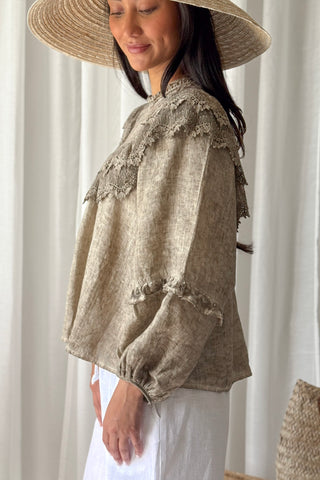 Boho Lace pellavapaita, savanna