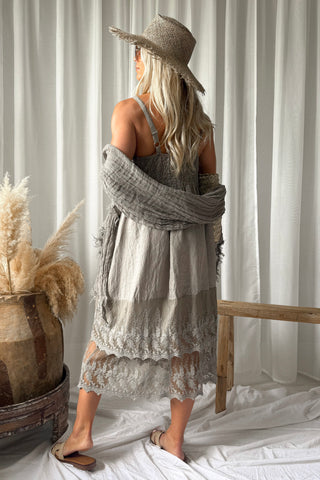 Boho mesh scarf, taupe