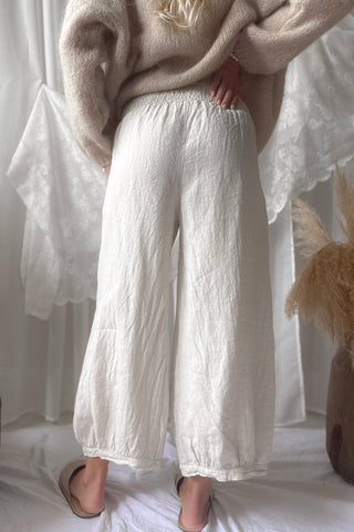 Bubble Boho linen trousers, sand