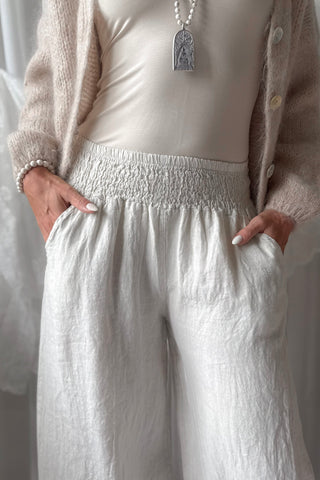 Bubble Boho linen trousers, sand