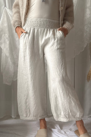Bubble Boho linen trousers, sand