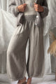 Bubble Boho linen trousers, taupe