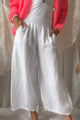 Bubble Boho linen trousers, white