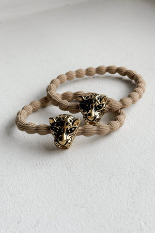 Jaguar hair tie, caramel
