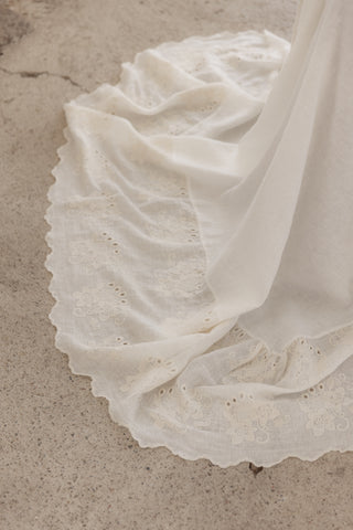 Shabby linen tablecloth, antique white