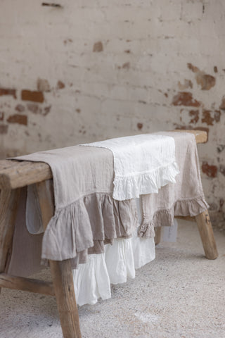 Farmhouse linen towel, antique white