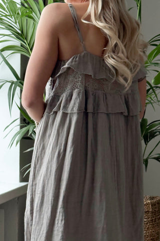 Caliza pellavamekko, taupe